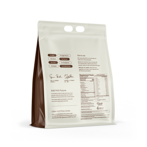 Protein Control Chocolate supplement pouch, back label