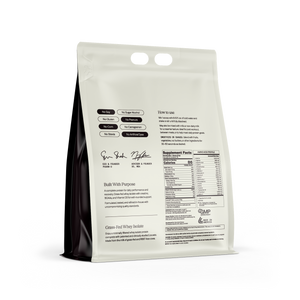 Protein Control Vanilla supplement pouch, back label