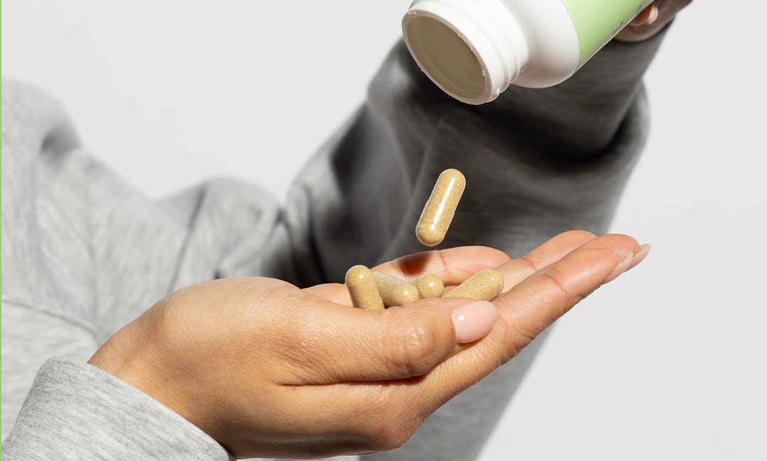 Core Control capsules in an open hand