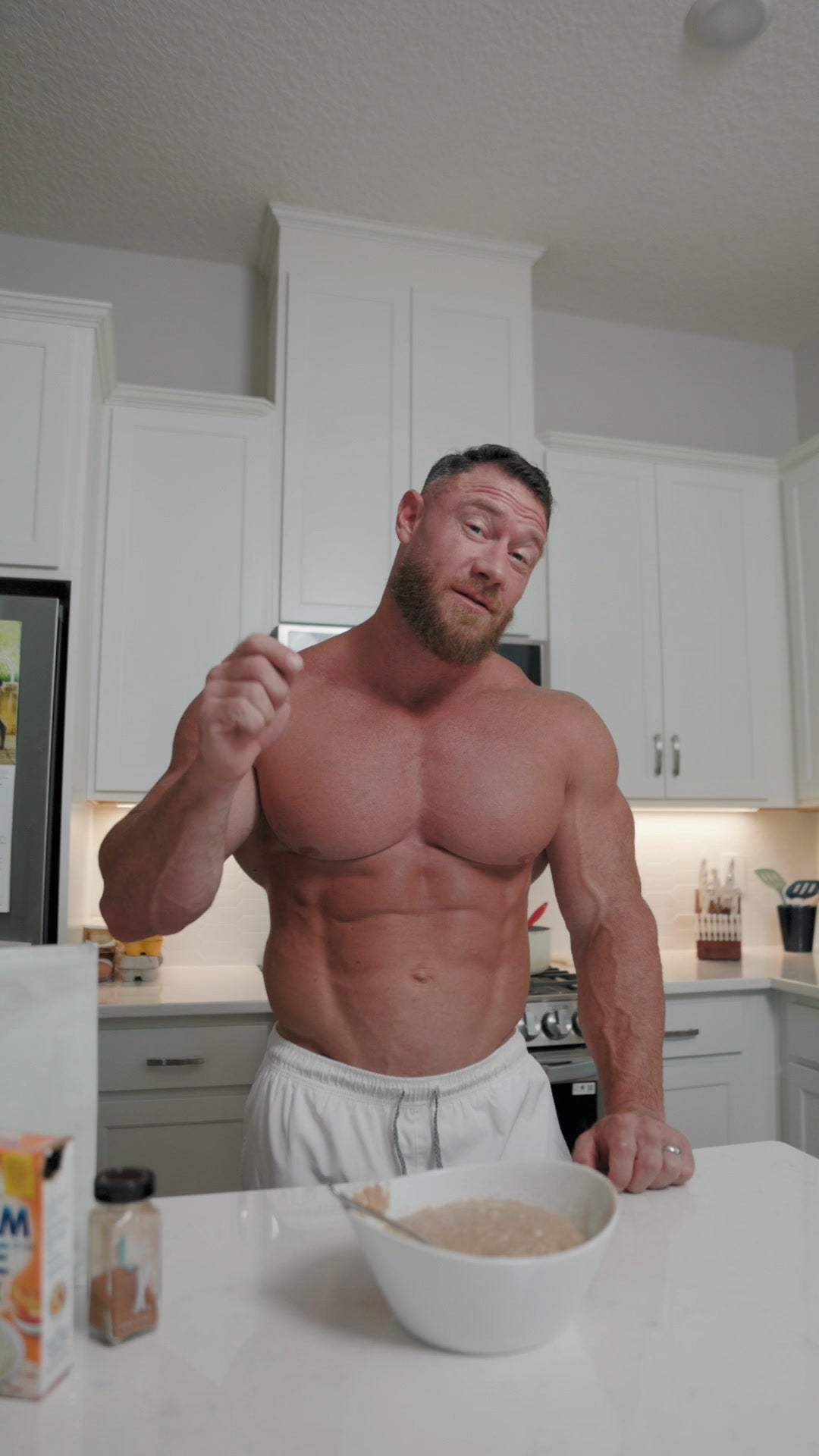 The finished protein cream of rice bowl